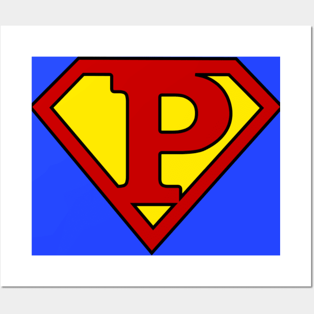 Superhero Symbol Letter P Wall Art by NextLevelDesignz